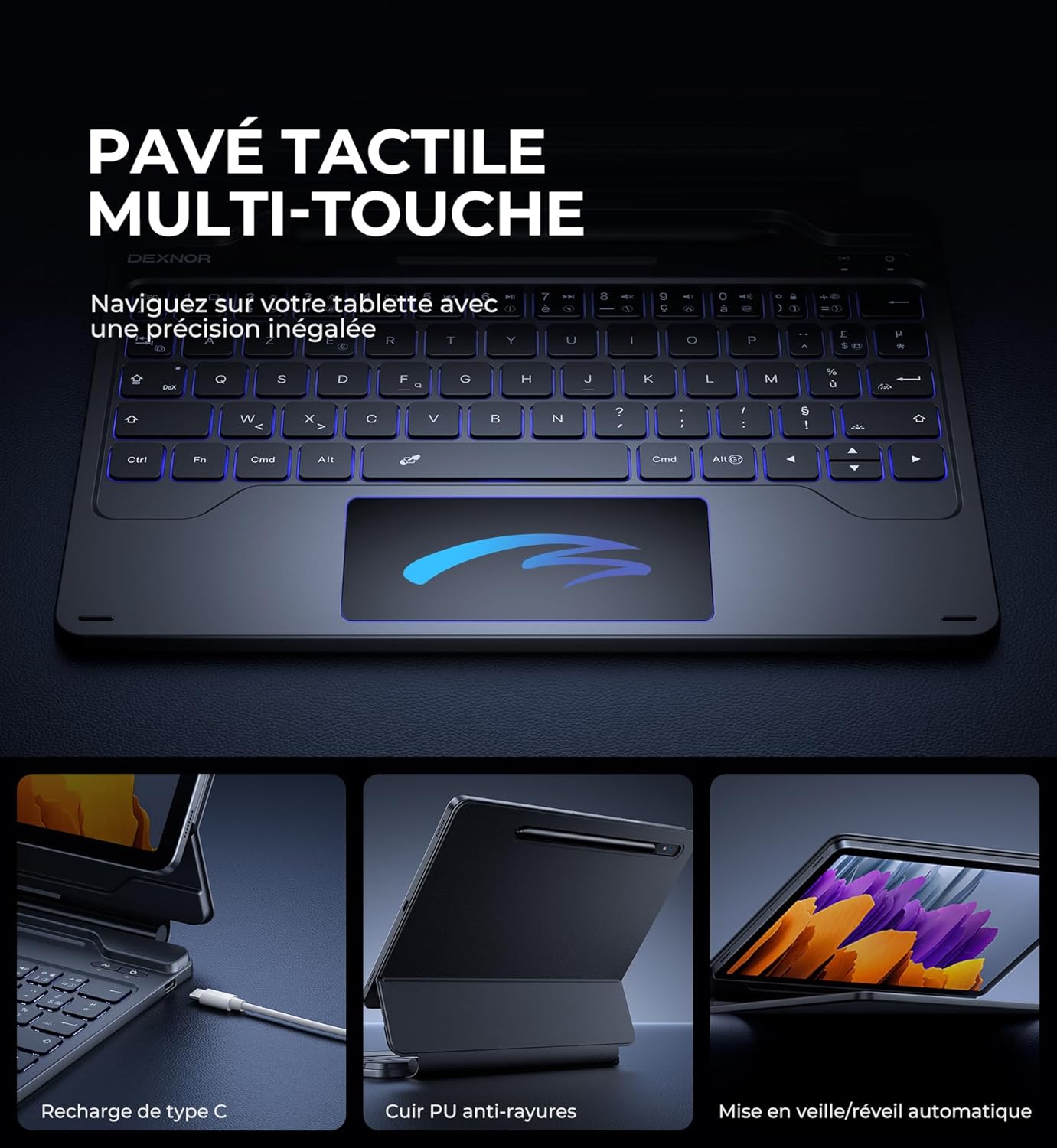 Dexnor Magnetic Backlit Keyboard for Samsung Galaxy Tab S9