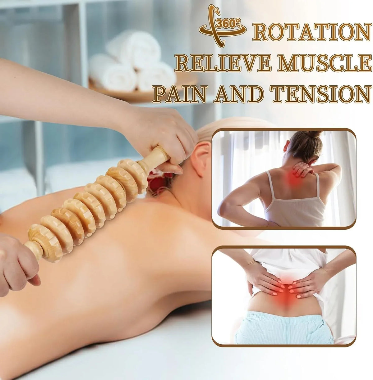 Liitrton Manual Wooden Fascia Massage Roller for Trigger Points & Cellulite Blasting - Gomix Brands Outlet