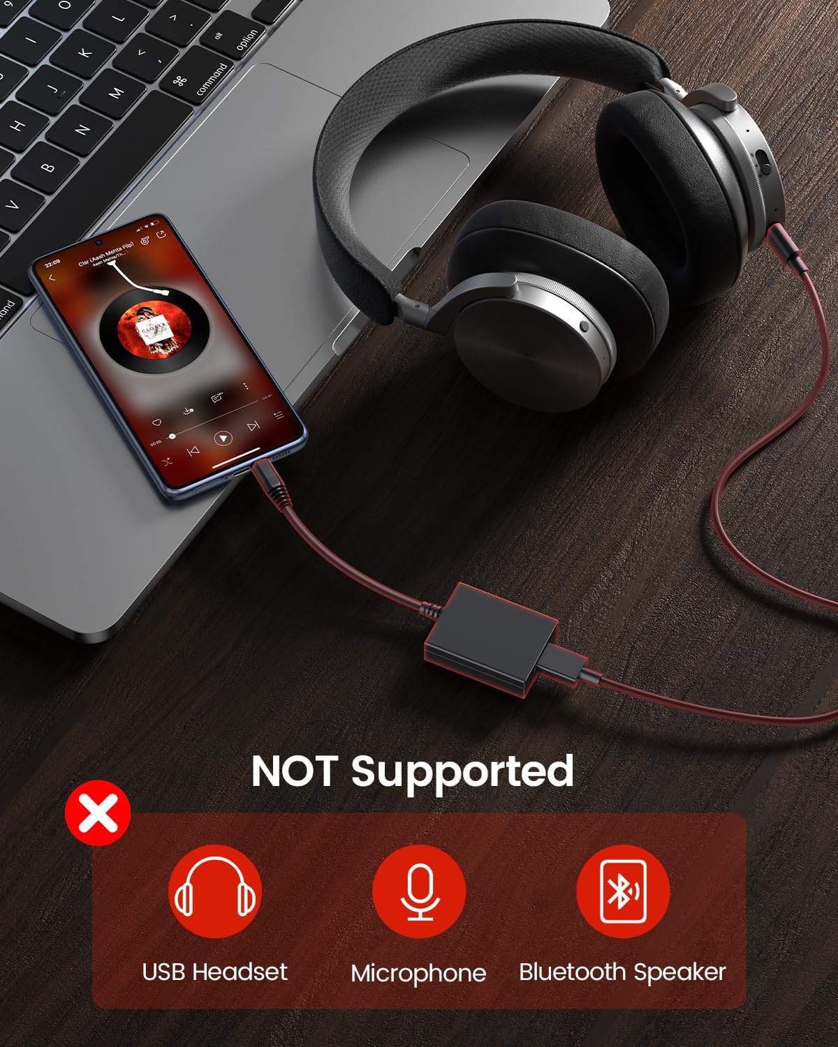 ANDTOBO USB to AUX Audio Adapter, 3.5mm Male to USB Female Audio Adapter for Car Stereo