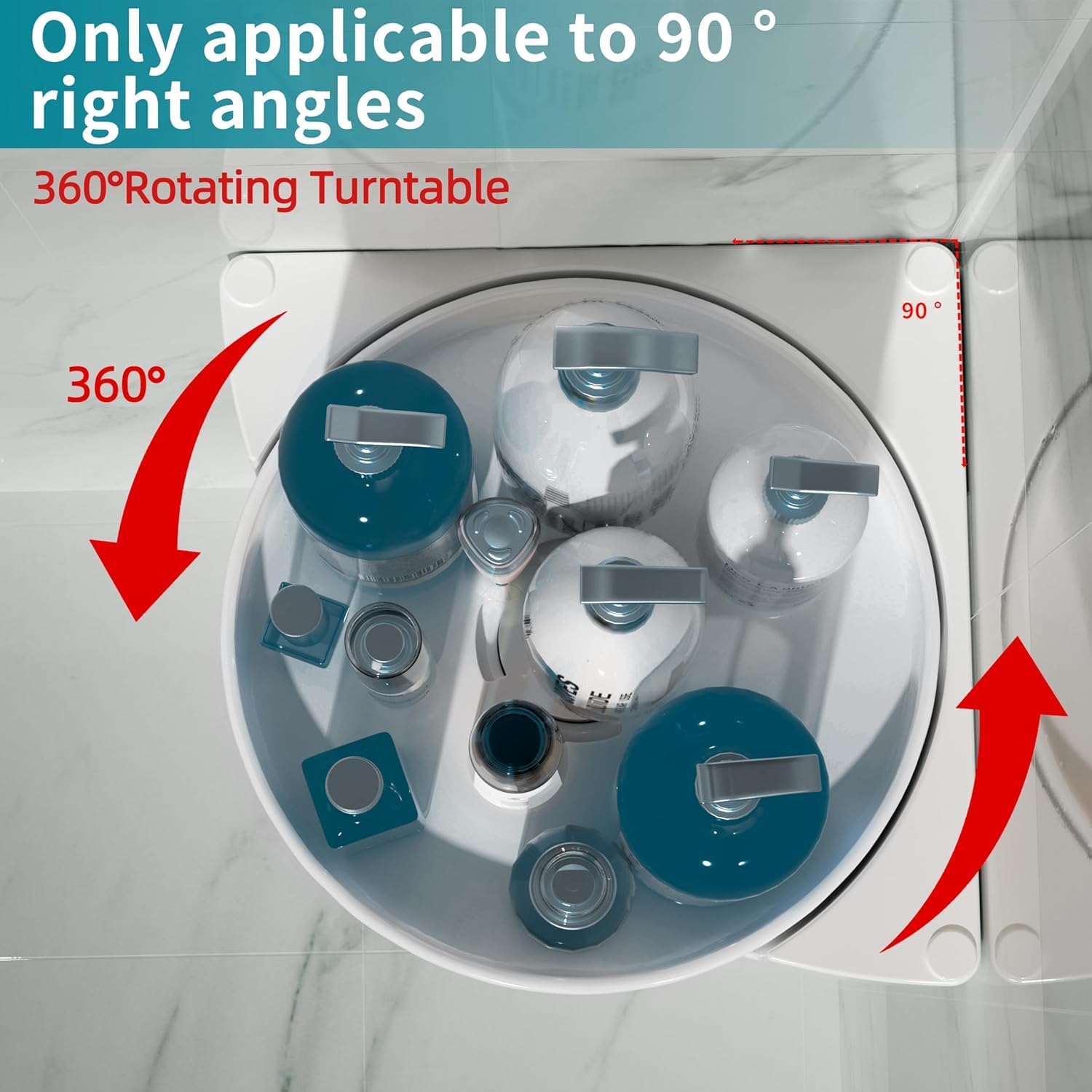 Le Daizy 360° Rotating Corner Shower Shelf – No-Drill Organizer