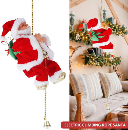 Climbing Santa Claus on Rope Christmas Ornament 23cm