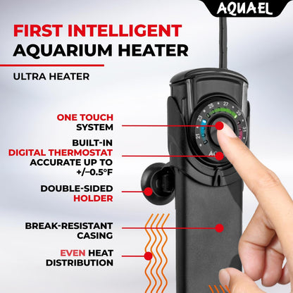 Aquael Ultra Heater Plastic Aquarium Heater Black