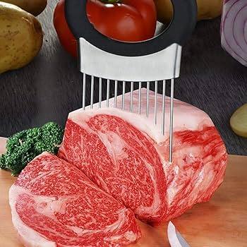 Stainless Steel Onion Holder Slicer Aid for Fruits Vegetables - Gomix Brands Outlet