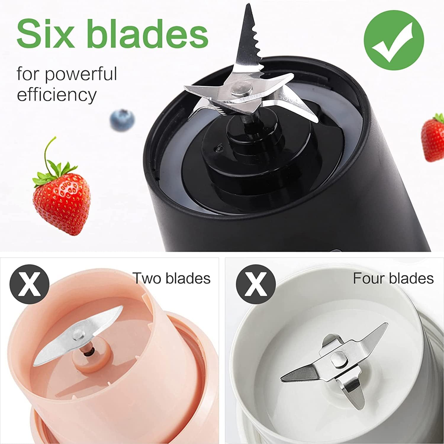 Moisturnt Portable USB Rechargeable Personal Blender 380ml Mini Smoothie Mixer