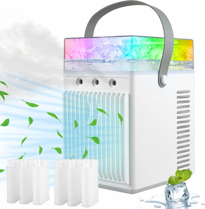 HouGariee Portable Mini Evaporative Air Conditioner Fan – USB‑C, 3 Speeds