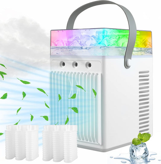 HouGariee Portable Mini Evaporative Air Conditioner Fan – USB‑C, 3 Speeds