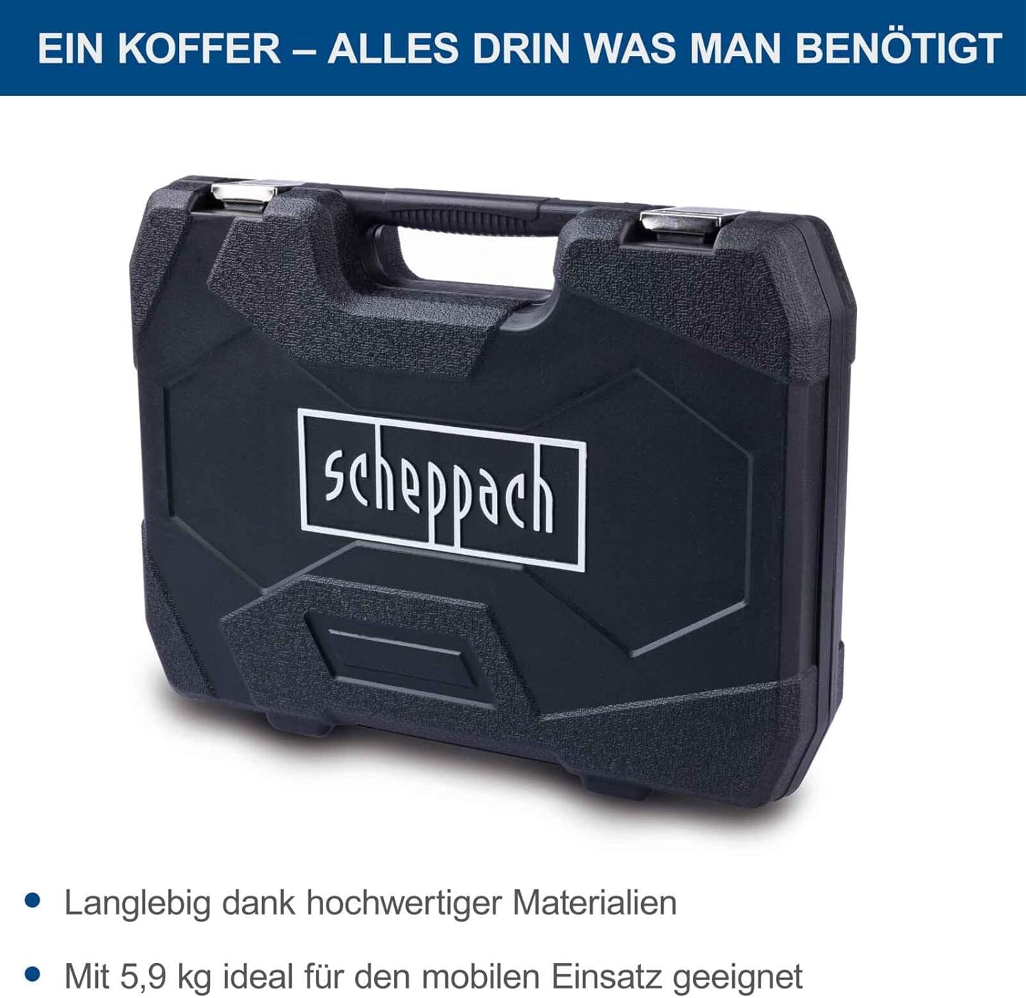 Scheppach TB100 94-Piece Chrome Vanadium Steel Tool Box Set