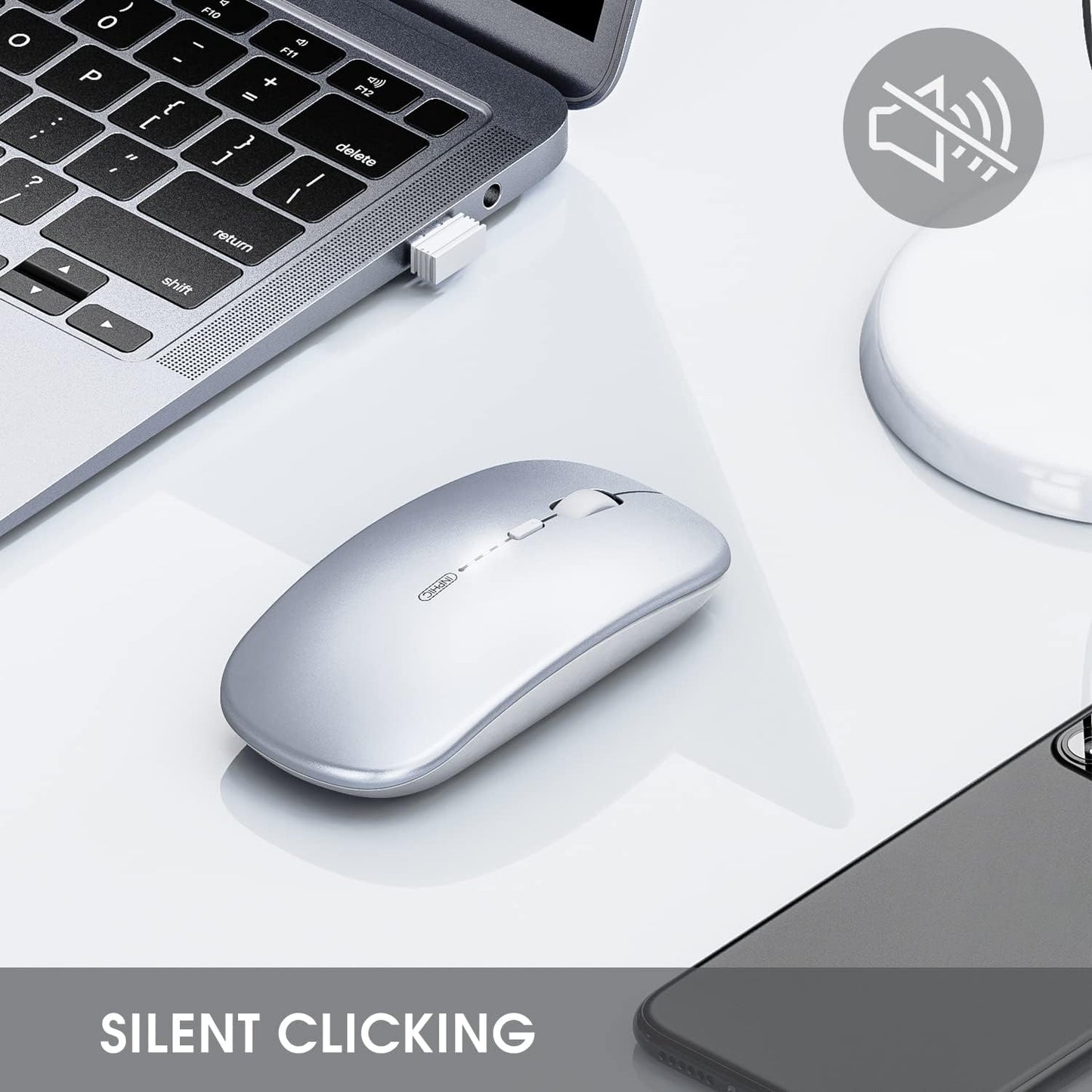 Inphic P-M1 Rechargeable Silent Click Wireless USB Mouse