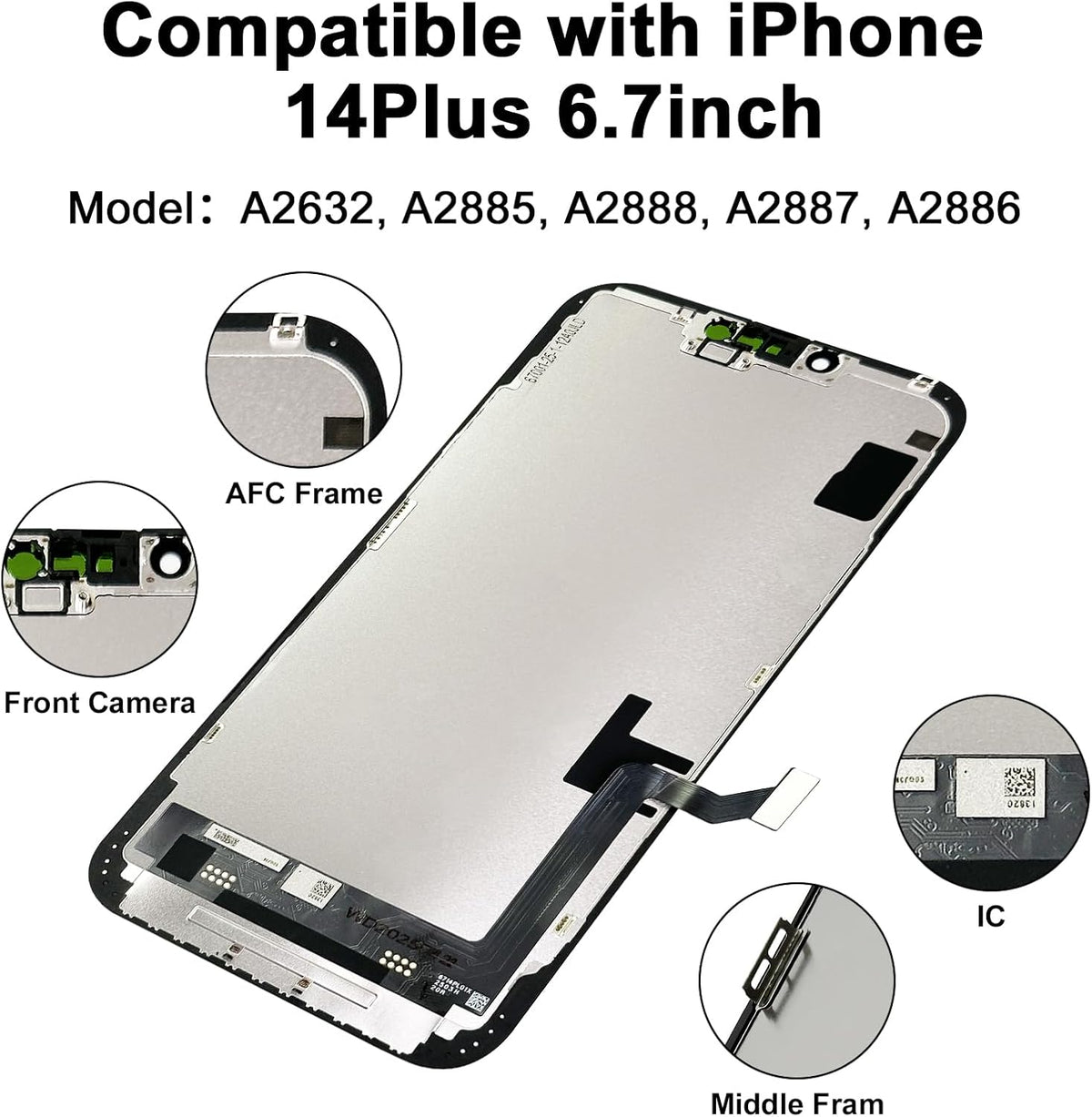 EFAITHFIX OLED Screen Replacement for iPhone 14 Plus