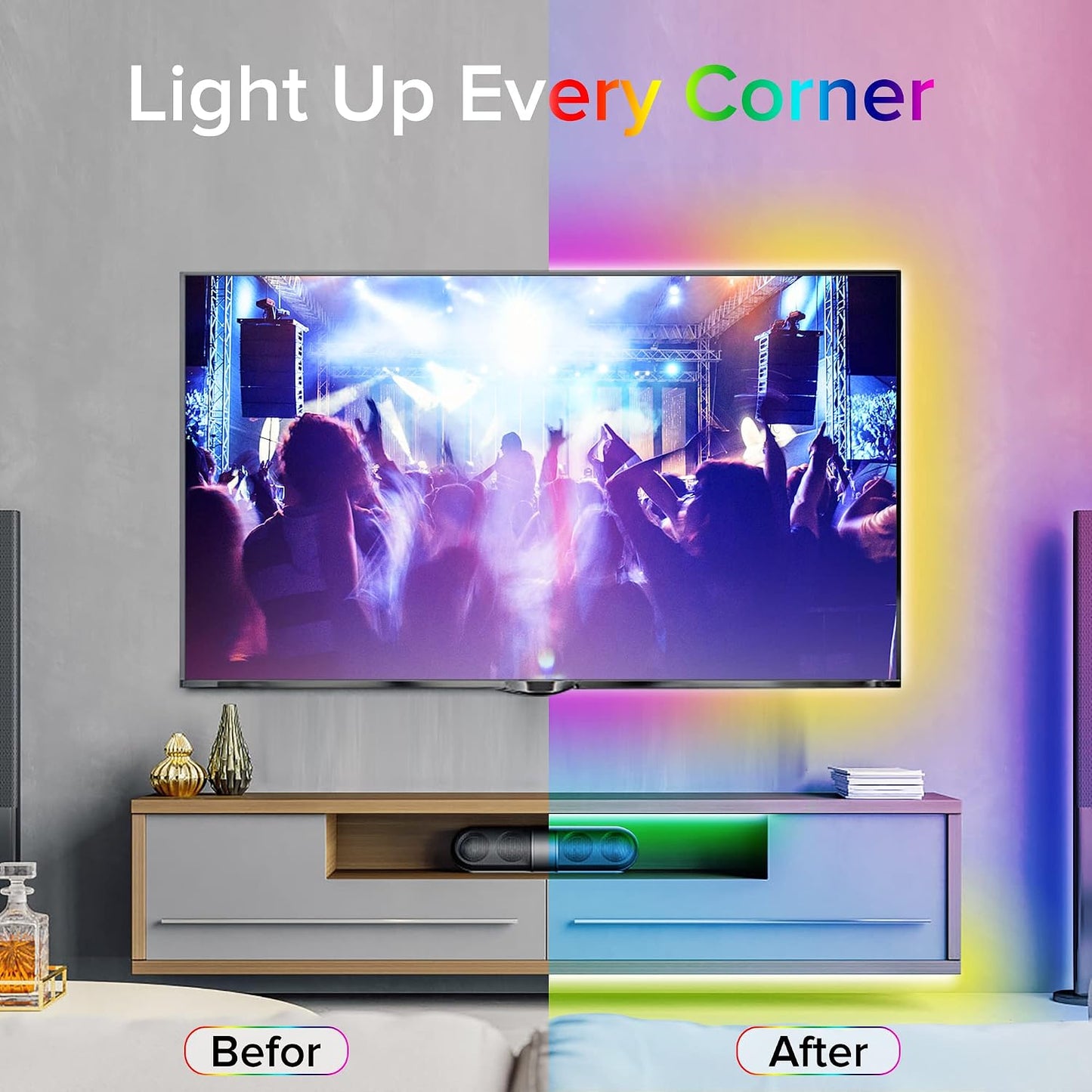Bonve Pet HL-5050A 10m RGB LED Strip Lights Bluetooth Remote Control