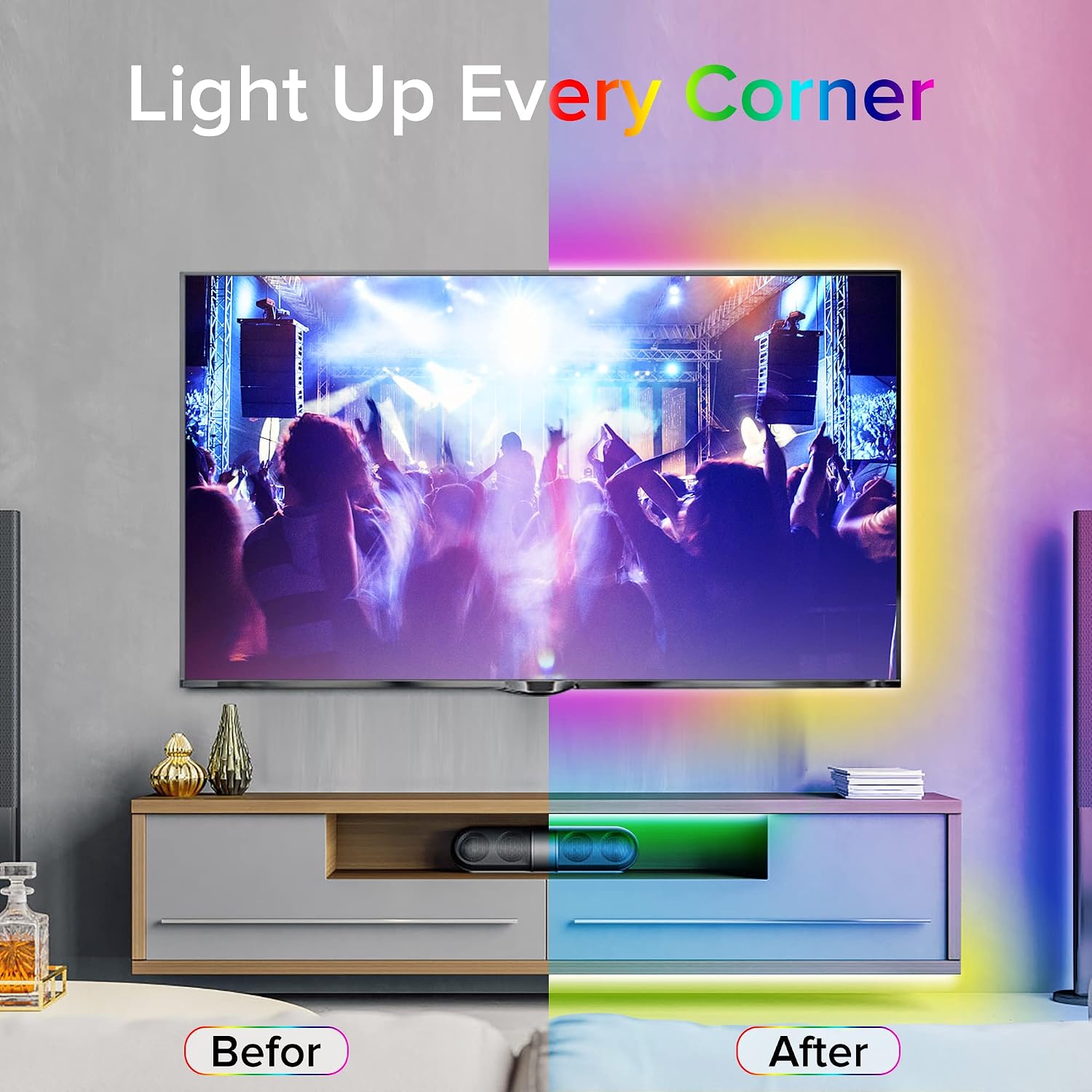 Bonve Pet HL-5050A 10m RGB LED Strip Lights Bluetooth Remote Control
