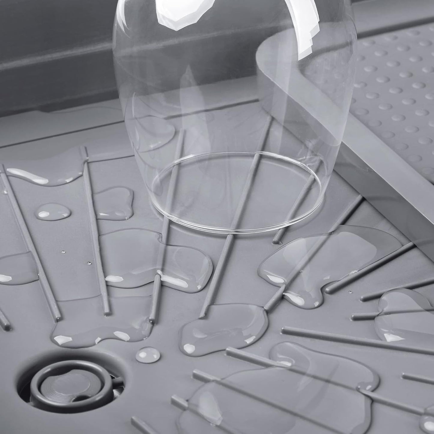 Rayen Grey Extendable Dish Drainer with Adjustable Nozzle, 36x51 cm