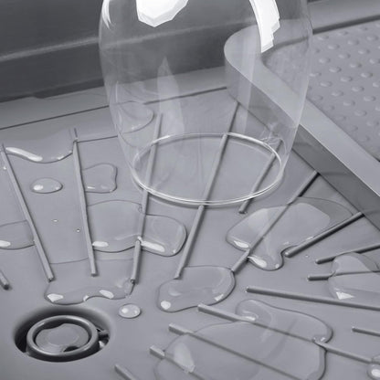 Rayen Grey Extendable Dish Drainer with Adjustable Nozzle, 36x51 cm