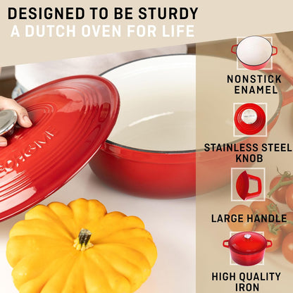 VeoHome Dutch Oven Red 6L