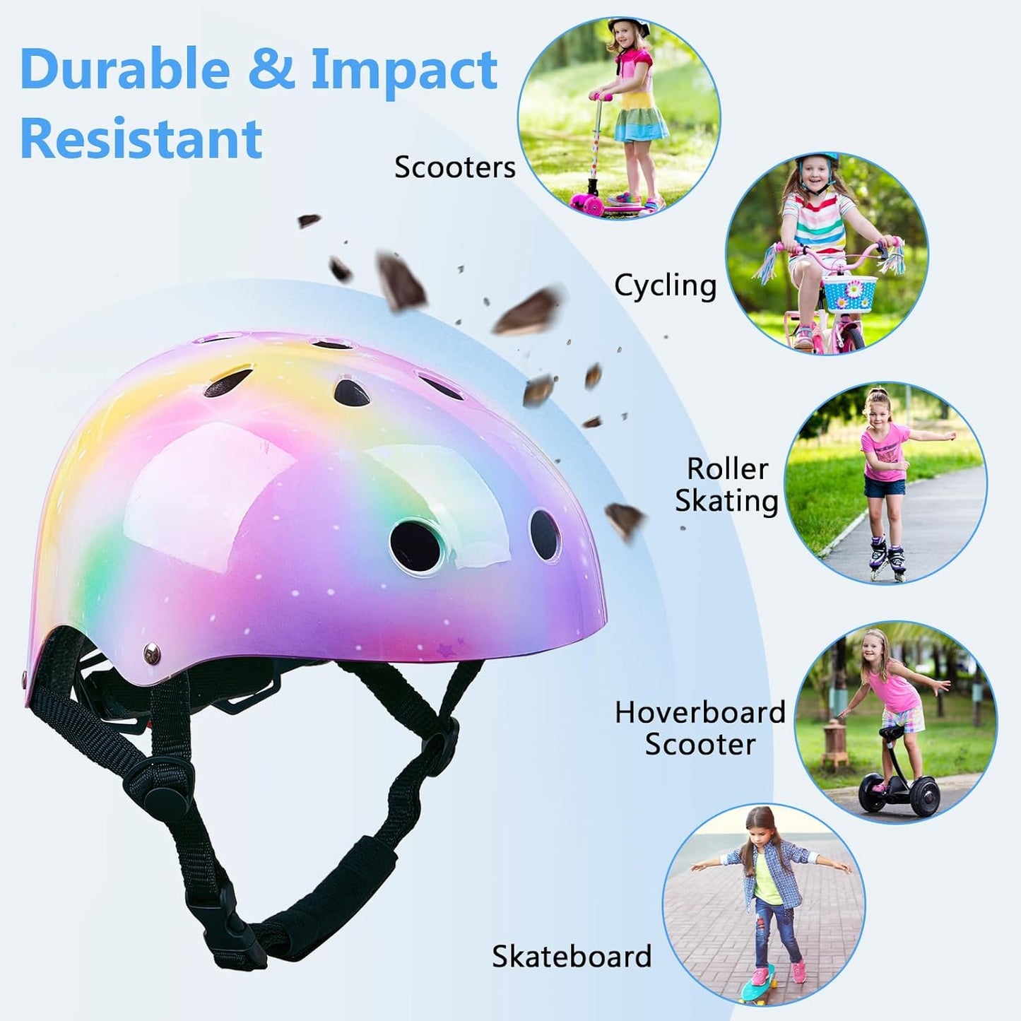 MHJY Kids Bike Scooter Skateboard Helmet, Adjustable Fit for Ages 4-7