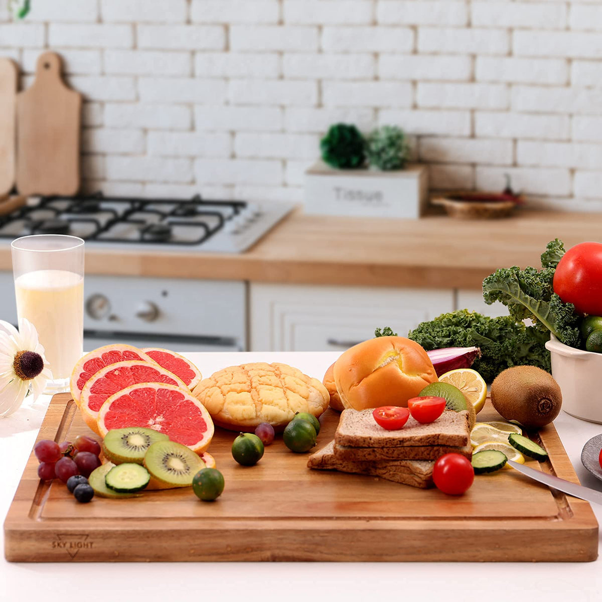 Sky Light Acacia Wood Cutting Board