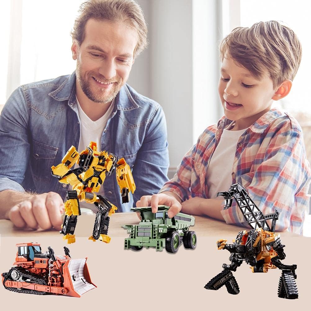 Srliya Deformation Robot Car Toy Alloy Engineering Vehicle Action Figure for Kids