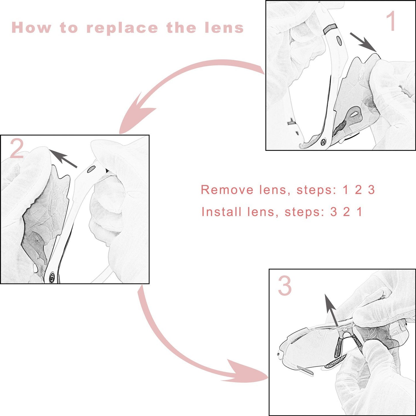 OBAOLAY Polarized Cycling Sunglasses with 5 UV Lenses – White