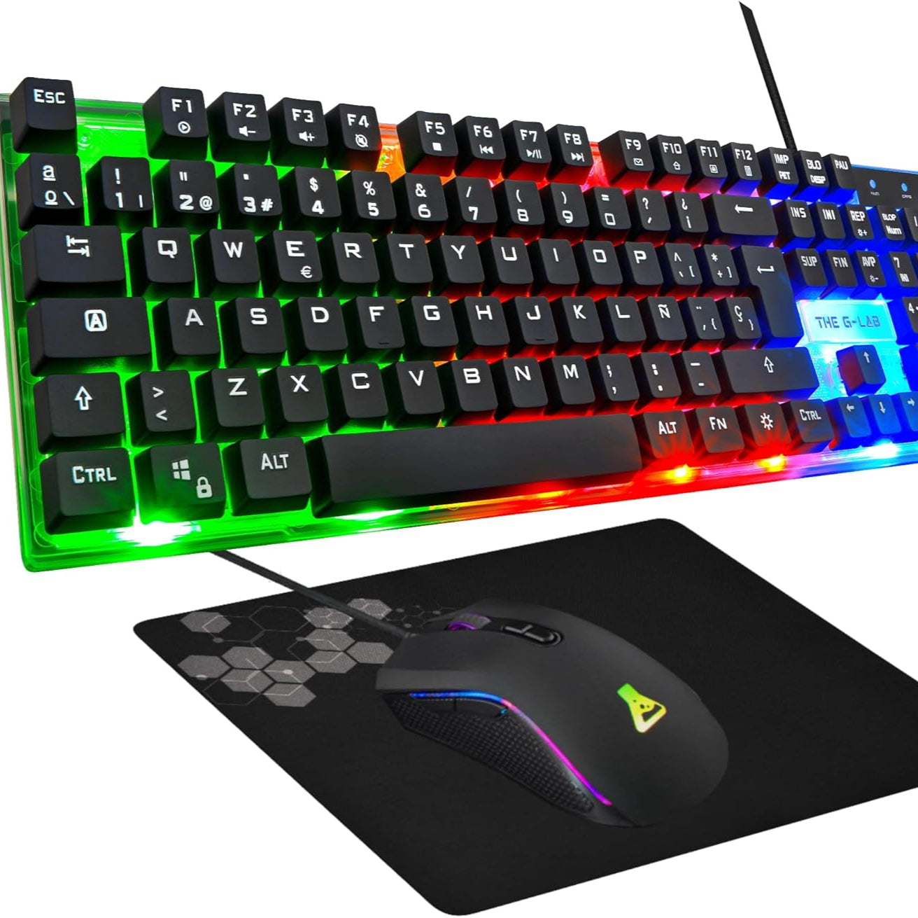 THE G-LAB Yttrium Gaming Keyboard Mouse Combo with Backlit Keys