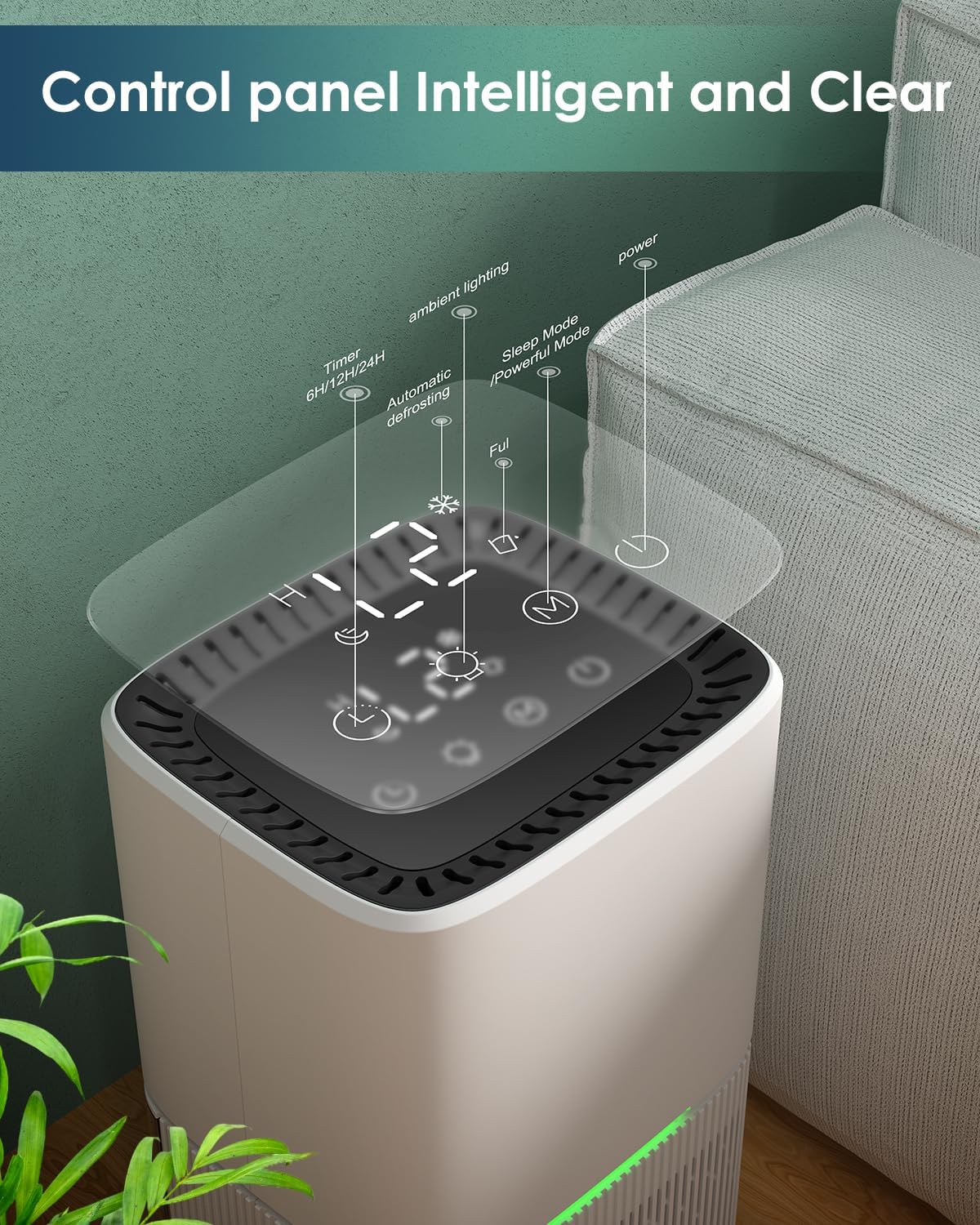 CAIKEZI D3 1600ml Dehumidifier with Auto Shut Off and Defrost White