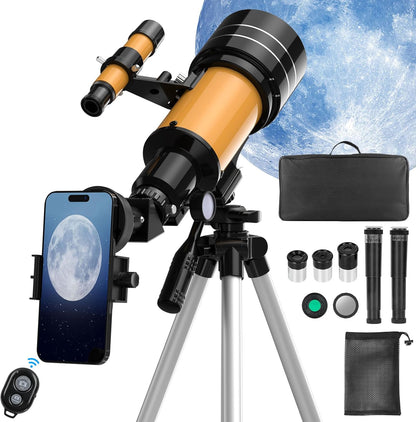 400mm/70mm HD 200X Refractor Telescope Kit with Phone Adapter