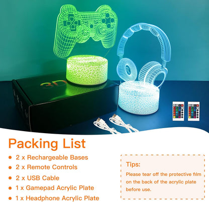 ZQX 3D Optical Illusion LED Night Light with Remote