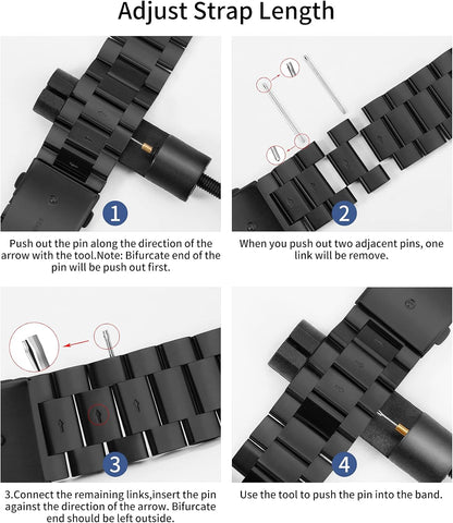TStrap MB19-BK Stainless Steel Watch Band Black