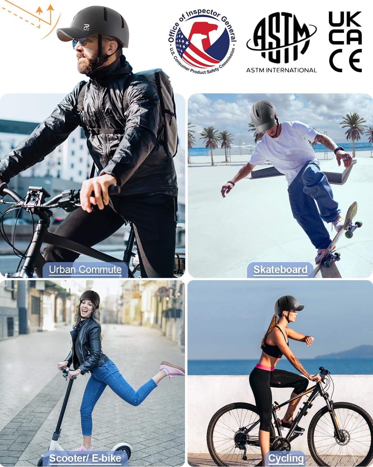 FROFILE Adult Commuter Bike Helmet - Baseball Cap Style Visor