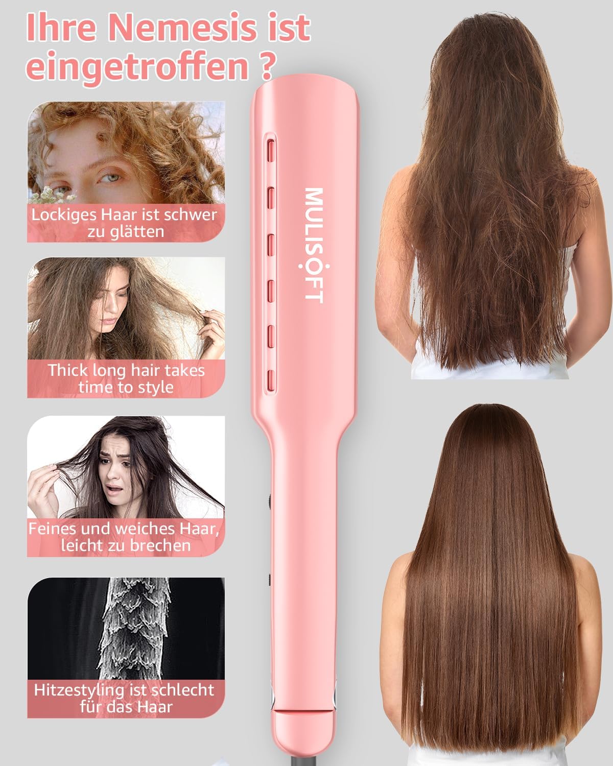 MULISOFT Compact Travel Hair Straightener with Nano Titanium Plates