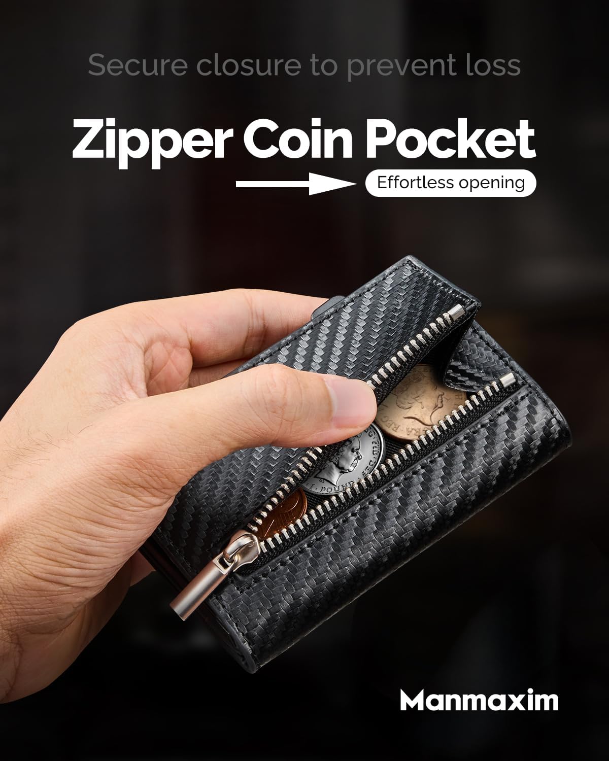 Carbon Fiber Leather RFID Blocking Wallet for Men