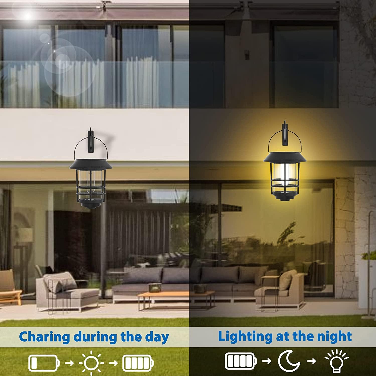 GGEROU Waterproof Solar Wall Lanterns – 2 Pack Mount Kit