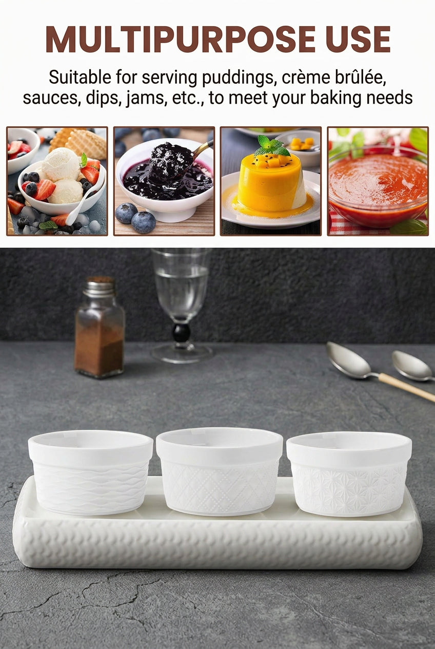 BAIFULAI Ceramic Creme Brulee Bowls Set of 6 230ml