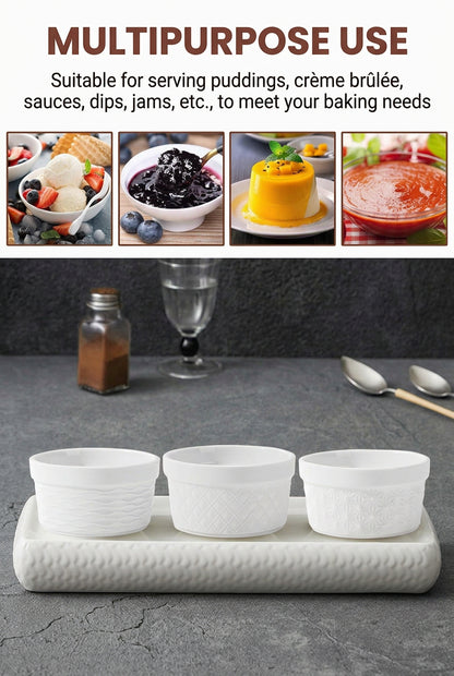 BAIFULAI Ceramic Creme Brulee Bowls Set of 6 230ml