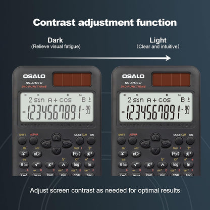 OSALO 240-Function Solar Scientific Calculator with Protective Cover