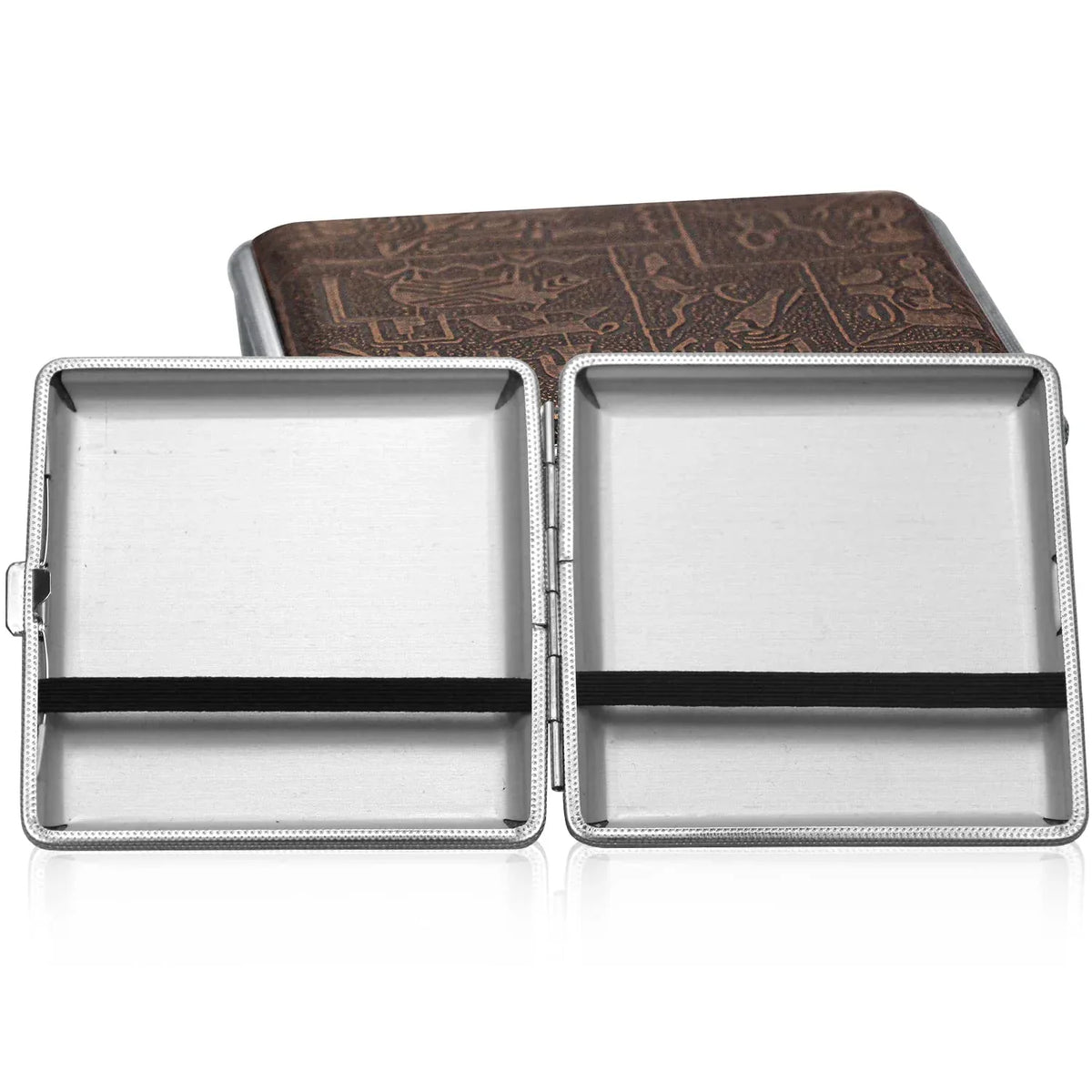 Golden Leatherette Cigarette Case Elegant Portable Metal Holder for 20 King Size Cigarettes - Gomix Brands Outlet