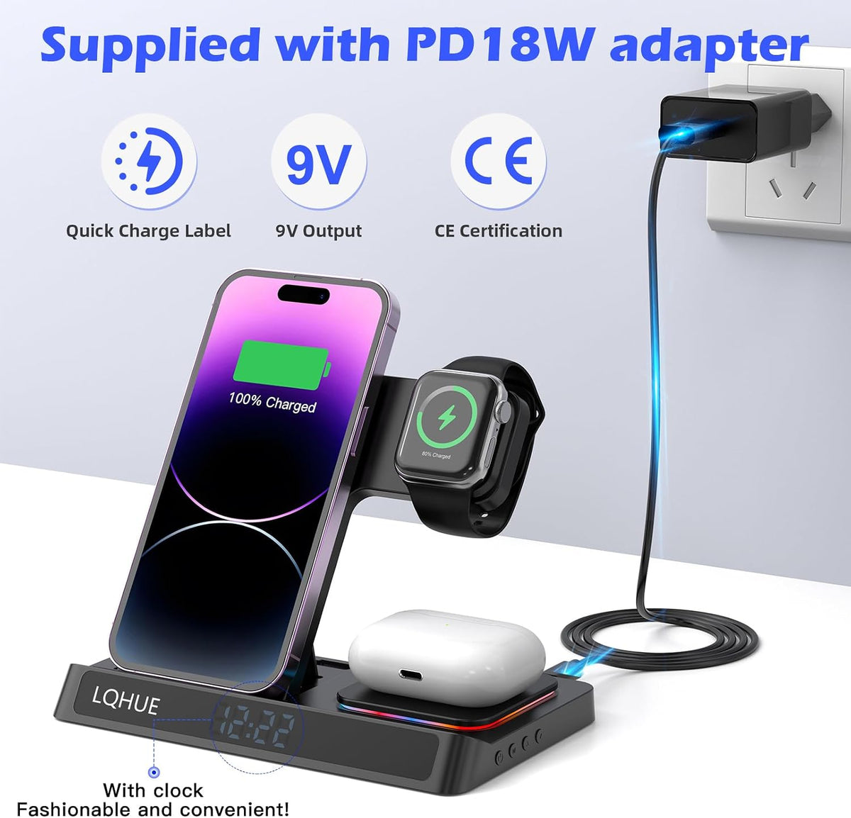 Bogseth H32 4 in 1 Wireless Charging Station