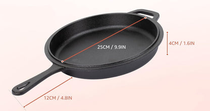 Overmont 26CM Pre-Seasoned Cast Iron Dutch Oven Pot & Skillet Combo Cooker