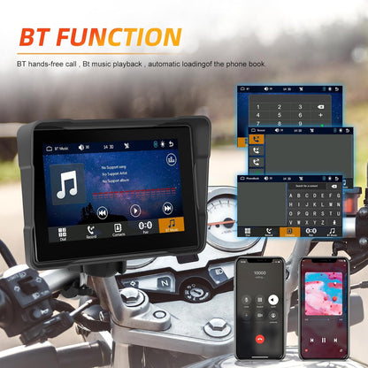 CAMECHO 5-inch Waterproof Wireless Motorcycle CarPlay Android Auto Touchscreen