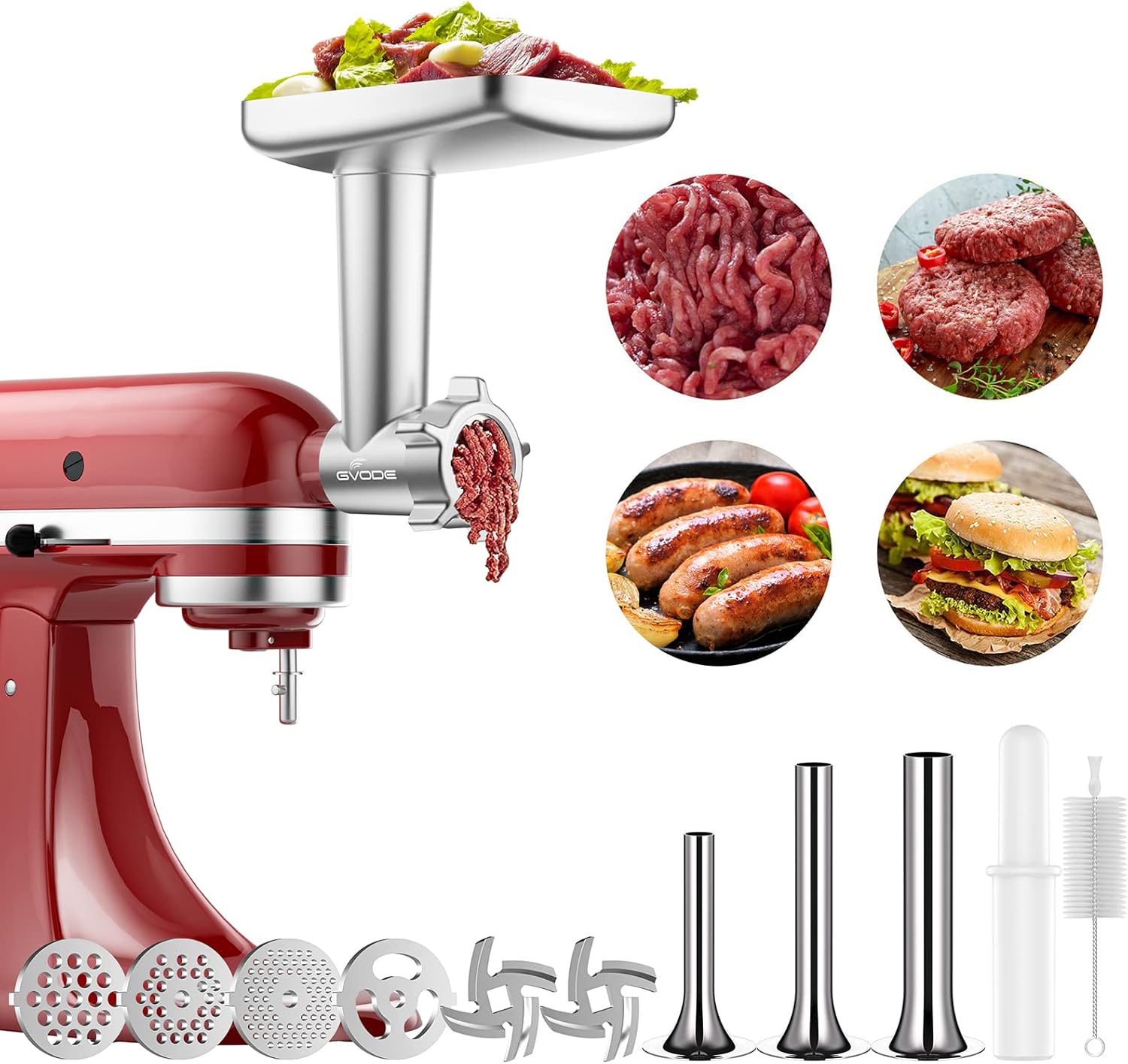 GVODE Heavy-Duty Meat Grinder Attachment for KitchenAid Mixer