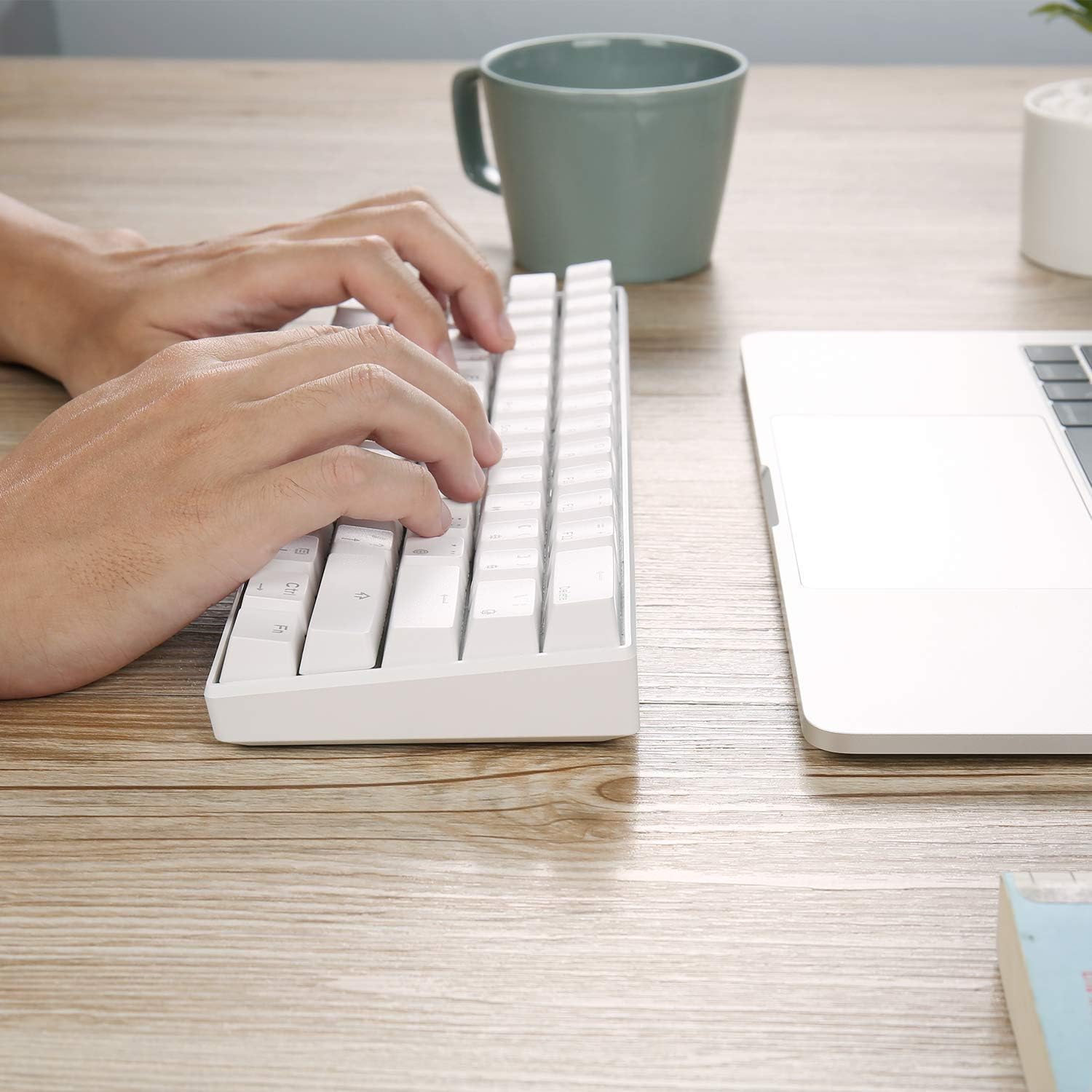 RK61 Wireless 60% Mechanical Gaming Keyboard – Blue Switch – White