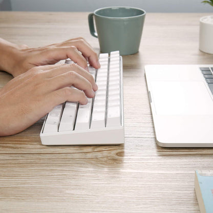 RK61 Wireless 60% Mechanical Gaming Keyboard – Blue Switch – White