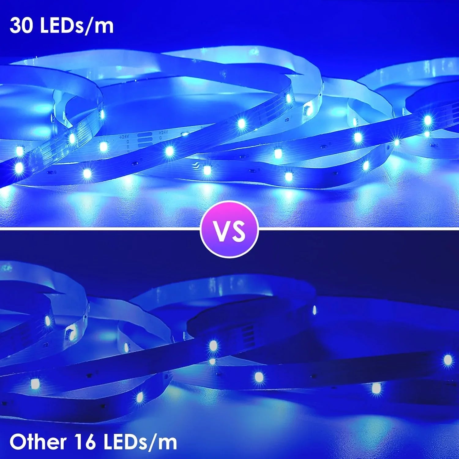 HOVVIDA 5m RGB LED Strip with App, Remote, Music Sync - Gomix Brands Outlet