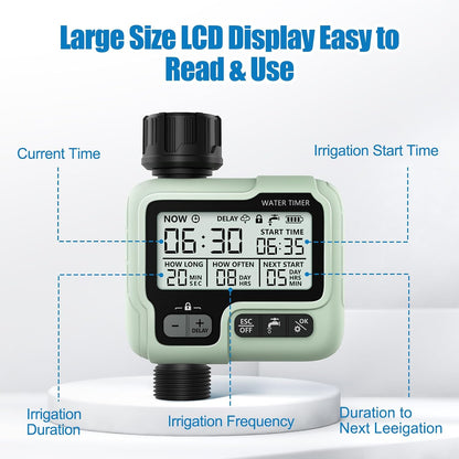 CROSOFMI HCT-322 Watering Timer Programmable Garden Hose Faucet with Rain Delay