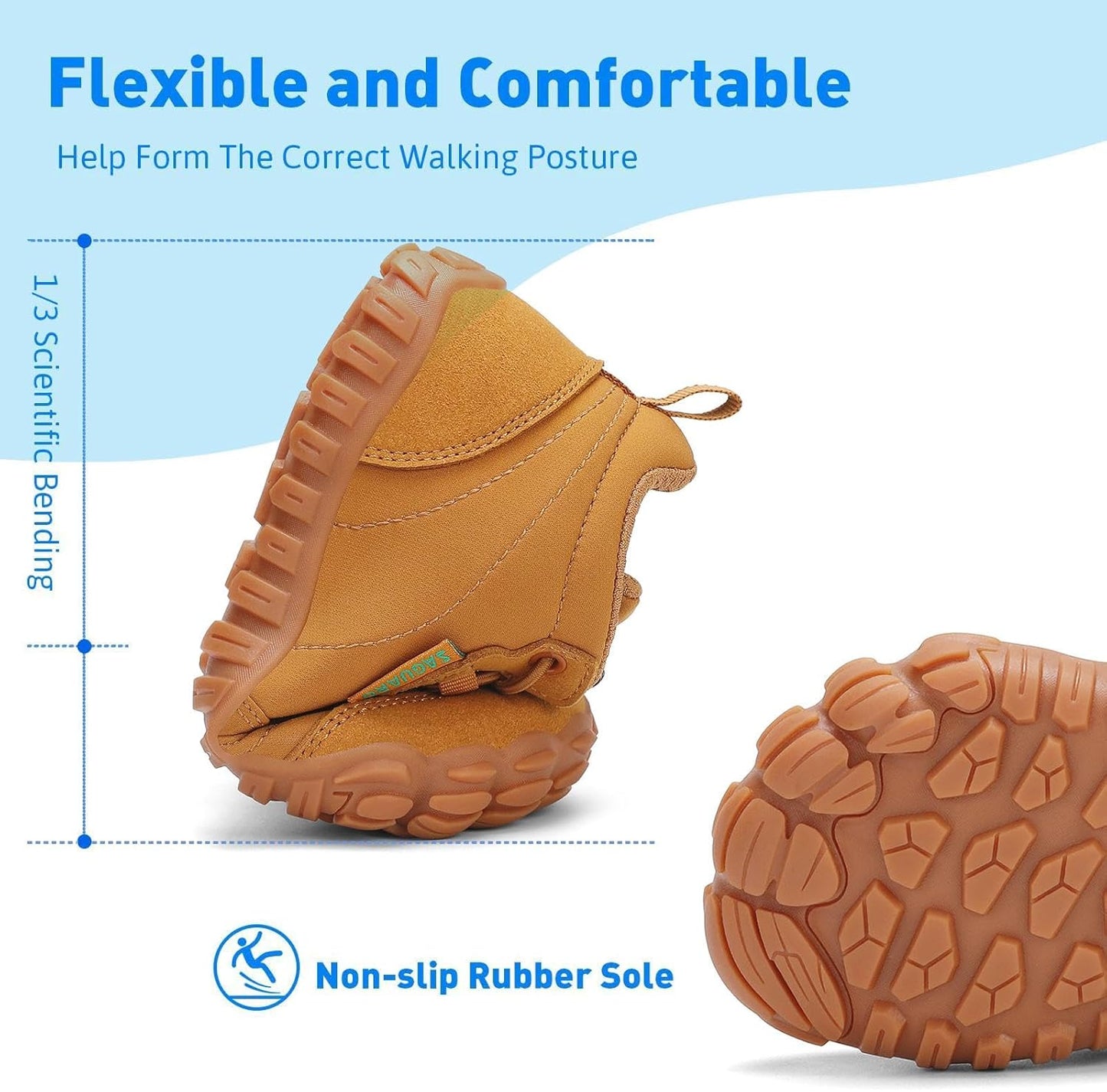 SAGUARO Kids Trail Running Shoes – Lightweight Breathable Barefoot Trainers