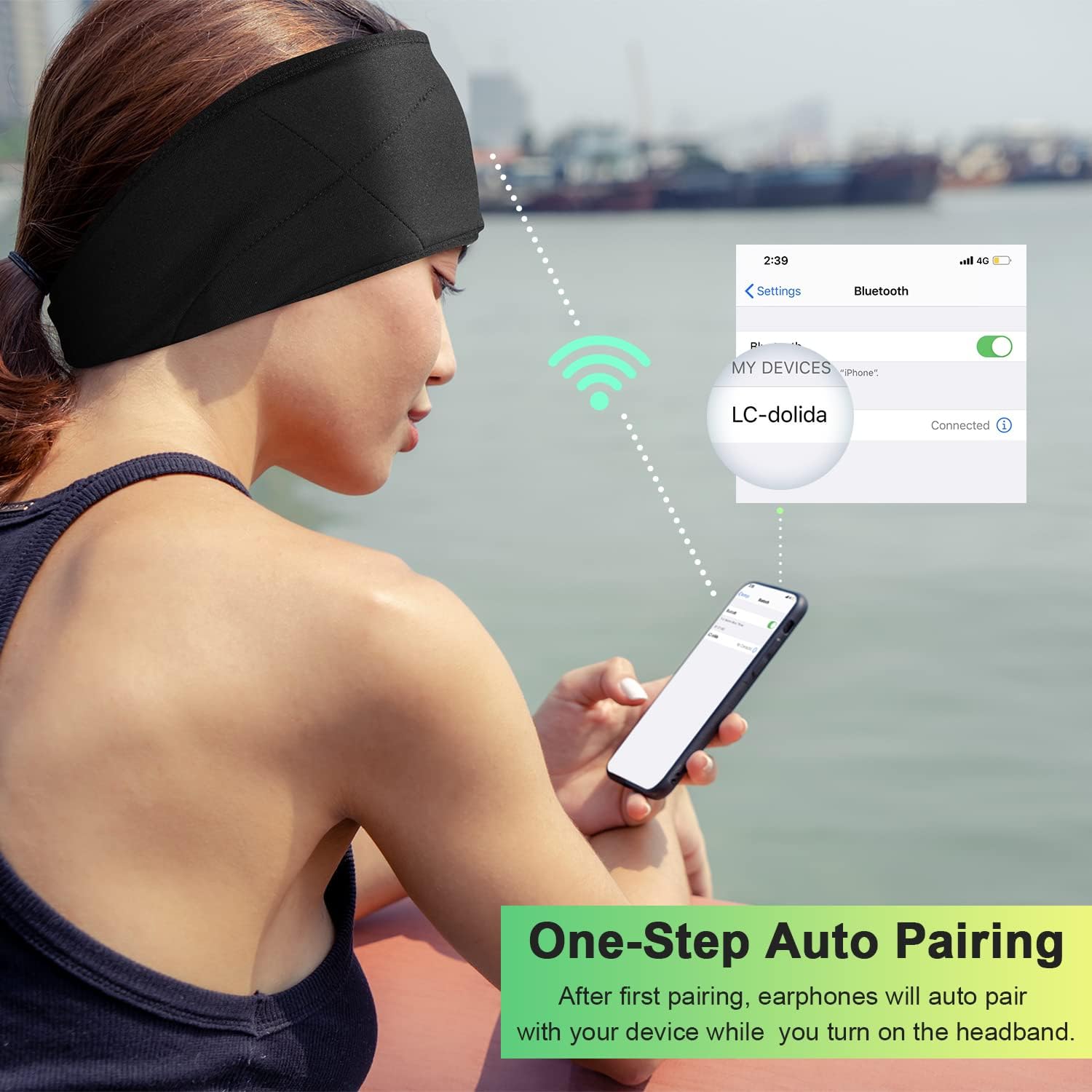 Comfortable Sleep Headphones Bluetooth 5.4 Headband with Ultra-Thin HD Stereo Speakers