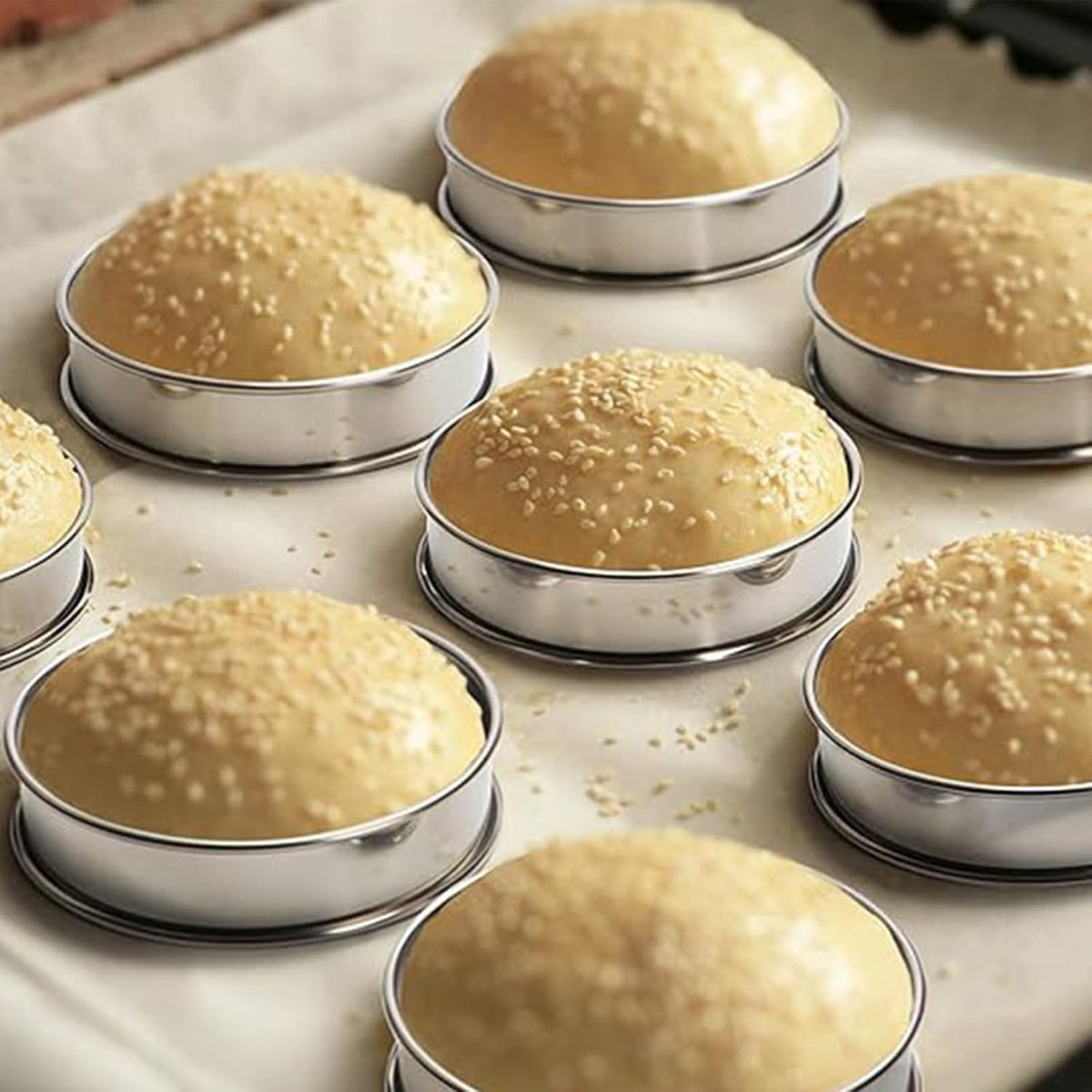 TRBIDRBO English Muffin Rings 6 Pack 10 cm Stainless Steel