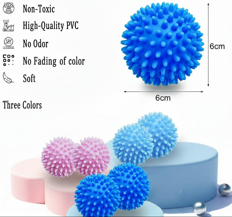 Qingmeng Dryer Balls Pack of 6 6.5 cm Plastic Laundry Balls
