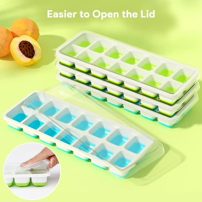 Silicone Ice Cube Tray Lid – 14 Cubes, 4 Pack