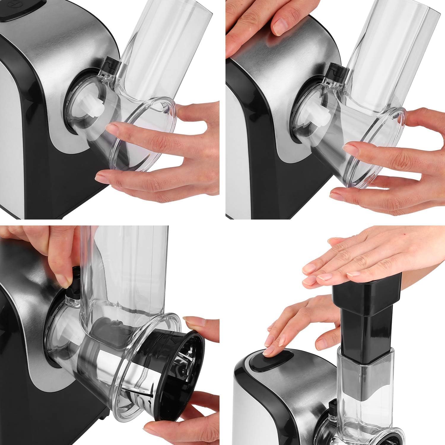 Meykey 5‑Cone Automatic Electric Vegetable Slicer with Stainless Steel Blades