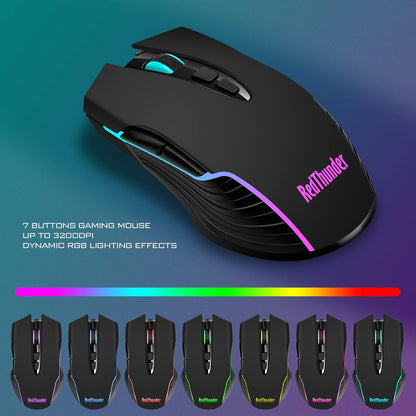 RedThunder K10 Wireless Gaming Keyboard & Mouse Combo with RGB